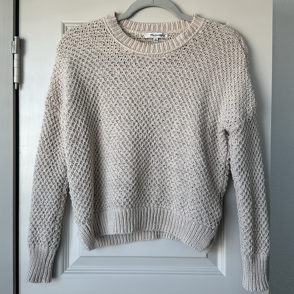 Sold 🤍Madewell French quarter pullover seed stitch sweater in oatmeal beige xs - Picture 2 of 10